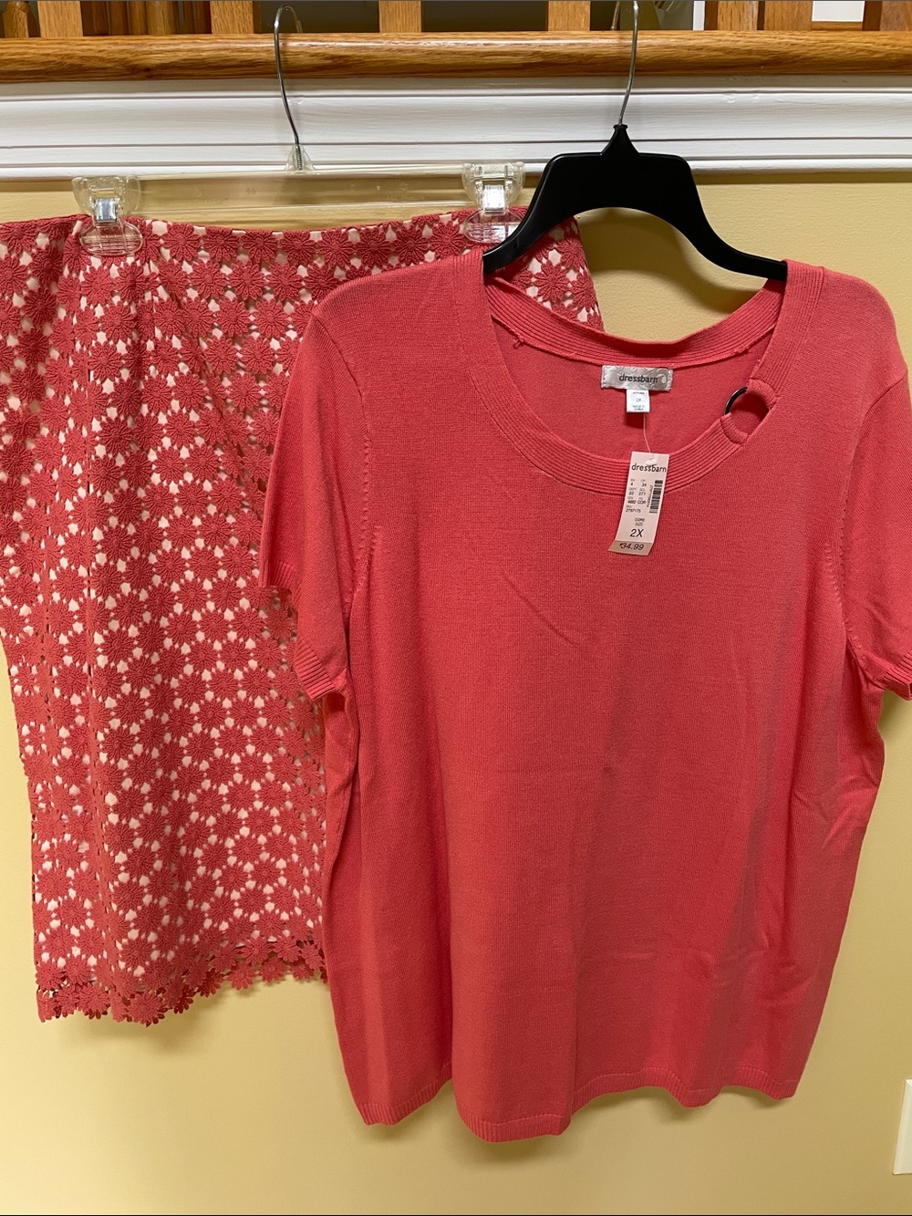 SALMON COLOR SKIRT & TOP